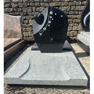 Monument CINERAIRE Granits VISCONT WHITE & NOIR SUPREME
