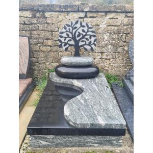 Monument Granits KUPPAM GREEN & NOIR INTENSE Avec Caisson